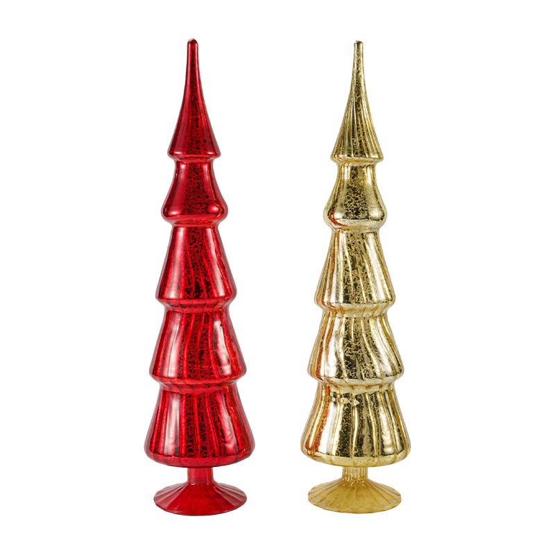 Bộ 2 mảnh trang trí mặt bàn trang trí cây thông Noel sọc xoay 10 × 40cm