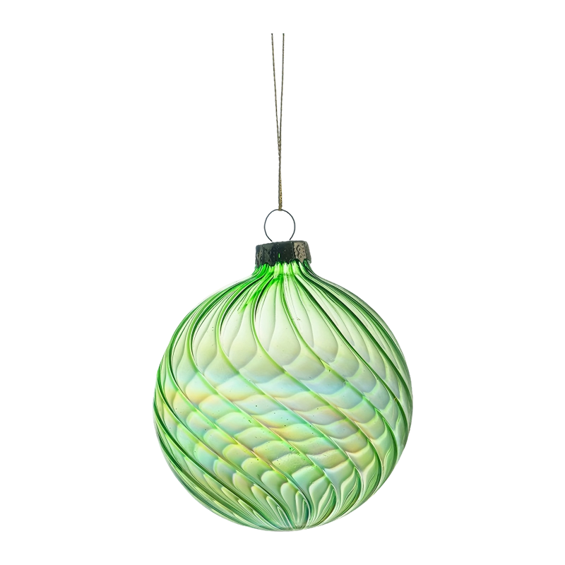 Quả cầu thủy tinh Giáng sinh hình xoáy óng ánh 8cm