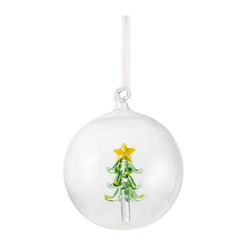Bộ trang trí thủy tinh Giáng sinh thổi bằng tay 8cm