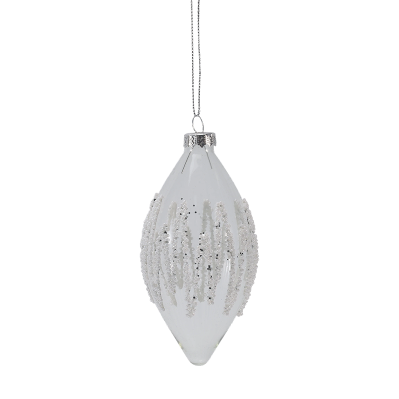 Đồ trang trí quả cầu thủy tinh Giáng sinh trong suốt 8cm Icicle đính cườm (Đĩa đơn / Bộ 3)