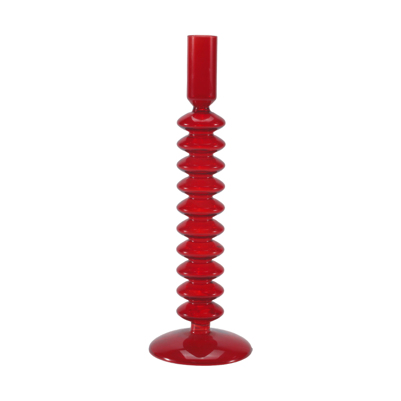 Giá đỡ nến thủy tinh bong bóng xếp chồng lên nhau 8 * 20 màu đỏ