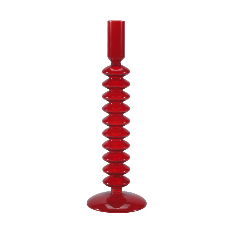 Giá đỡ nến thủy tinh bong bóng xếp chồng lên nhau 8 * 20 màu đỏ