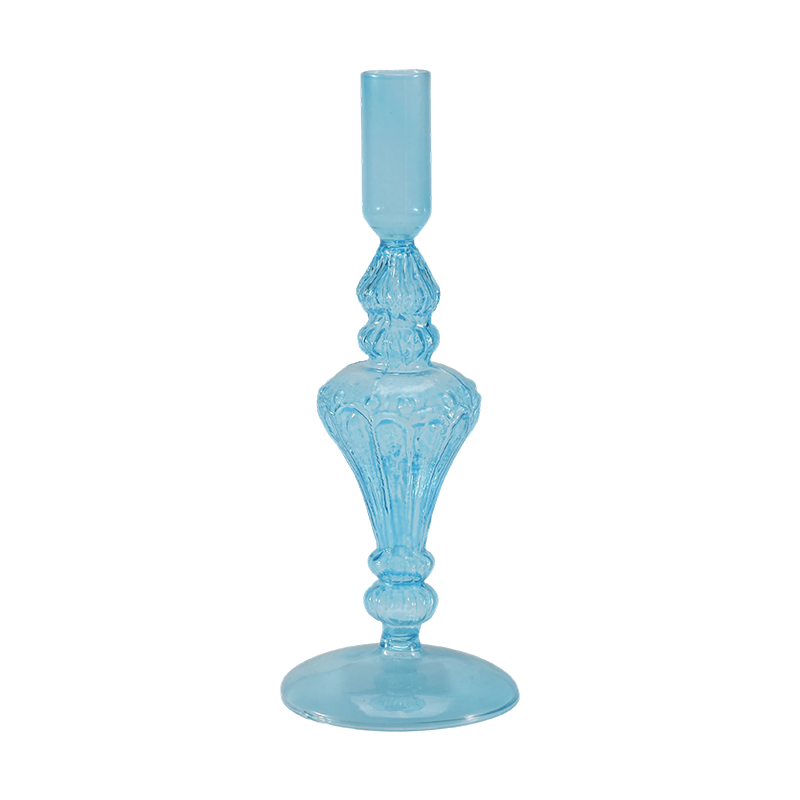 Bộ sưu tập chân nến thủy tinh đầy màu sắc 18cm