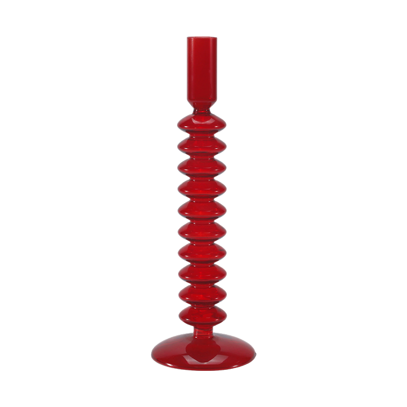 Giá đỡ nến thủy tinh bong bóng xếp chồng lên nhau 8 * 20 màu đỏ