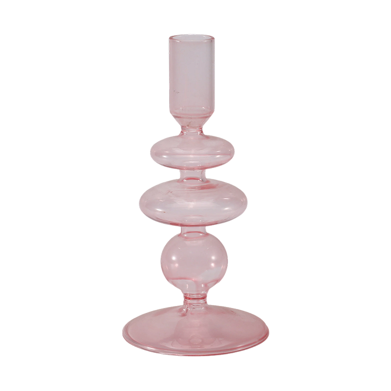 Bộ sưu tập chân nến thủy tinh đầy màu sắc 18cm
