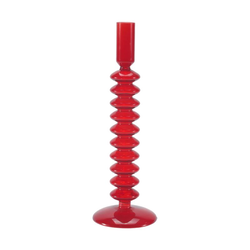 Giá đỡ nến thủy tinh bong bóng xếp chồng lên nhau 8 * 20 màu đỏ