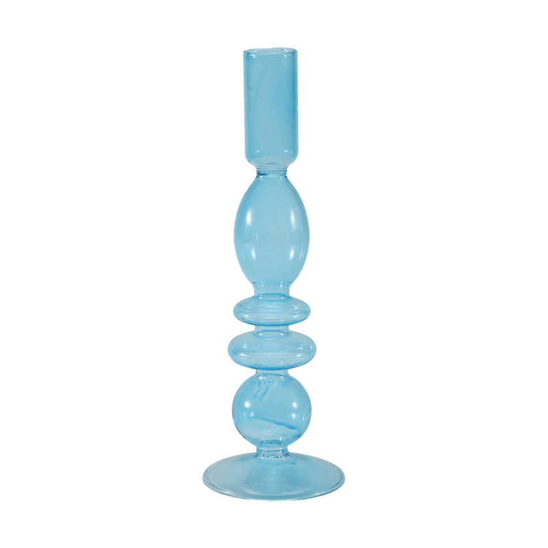 Bộ sưu tập chân nến thủy tinh đầy màu sắc 18cm