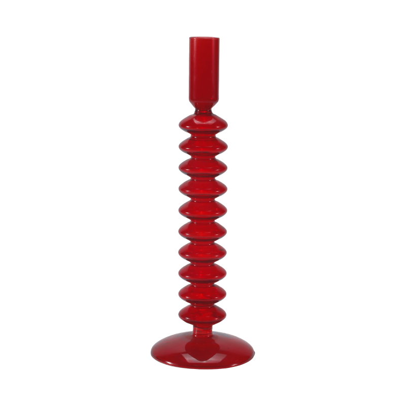 Giá đỡ nến thủy tinh bong bóng xếp chồng lên nhau 8 * 20 màu đỏ