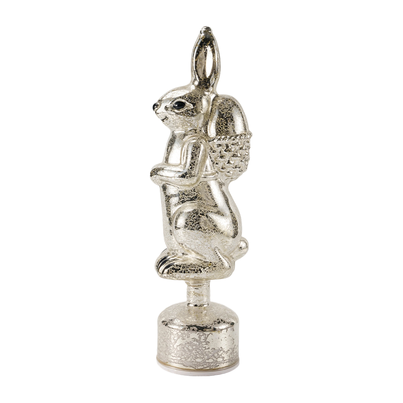 Tượng thỏ thủy tinh cổ điển (Bạc / Màu trắng cổ)