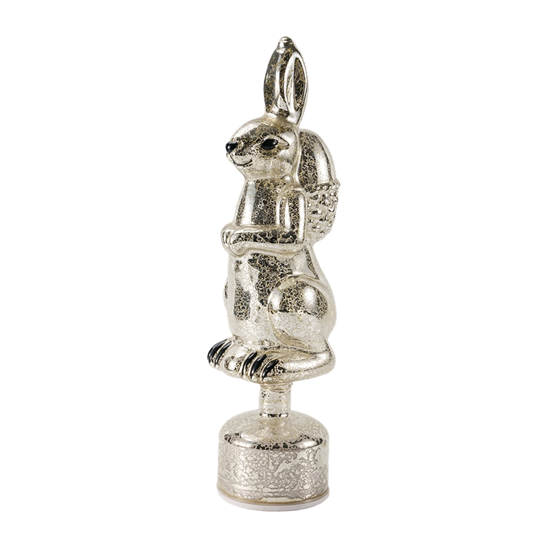 Tượng thỏ thủy tinh cổ điển (Bạc / Màu trắng cổ)