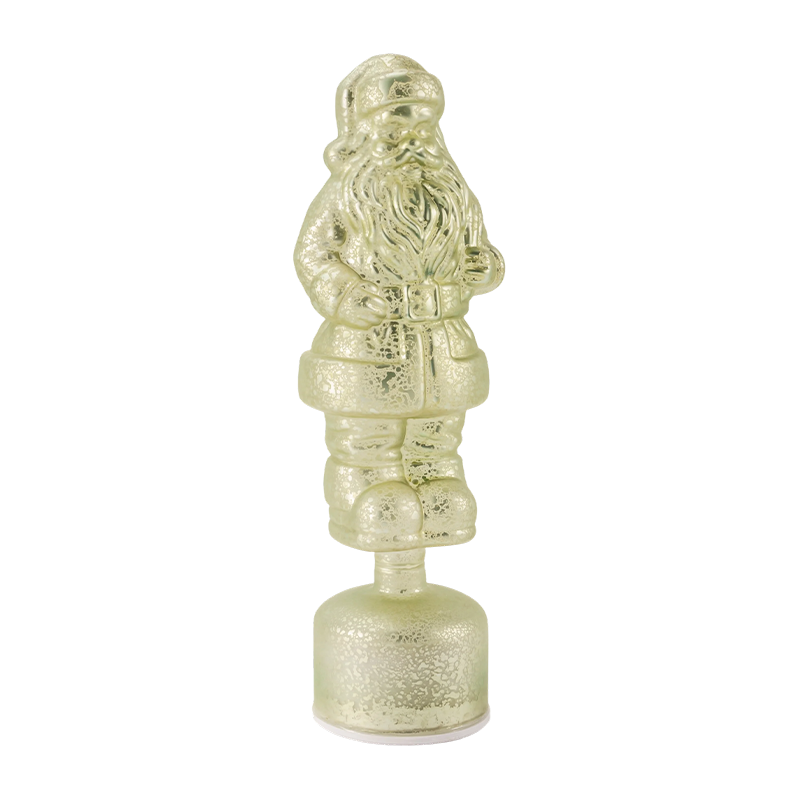 Tượng ông già Noel bằng thủy tinh cổ điển (Màu đỏ / Bạc / Xanh nhạt)