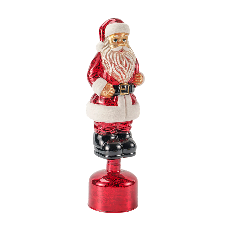 Tượng ông già Noel bằng thủy tinh cổ điển (Màu đỏ / Bạc / Xanh nhạt)