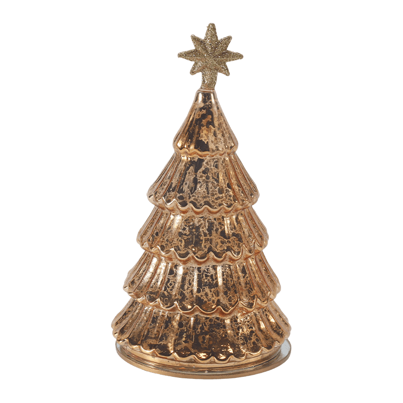 Đèn cây Giáng sinh xếp lớp bằng thủy tinh cổ điển 10 * 20 cm