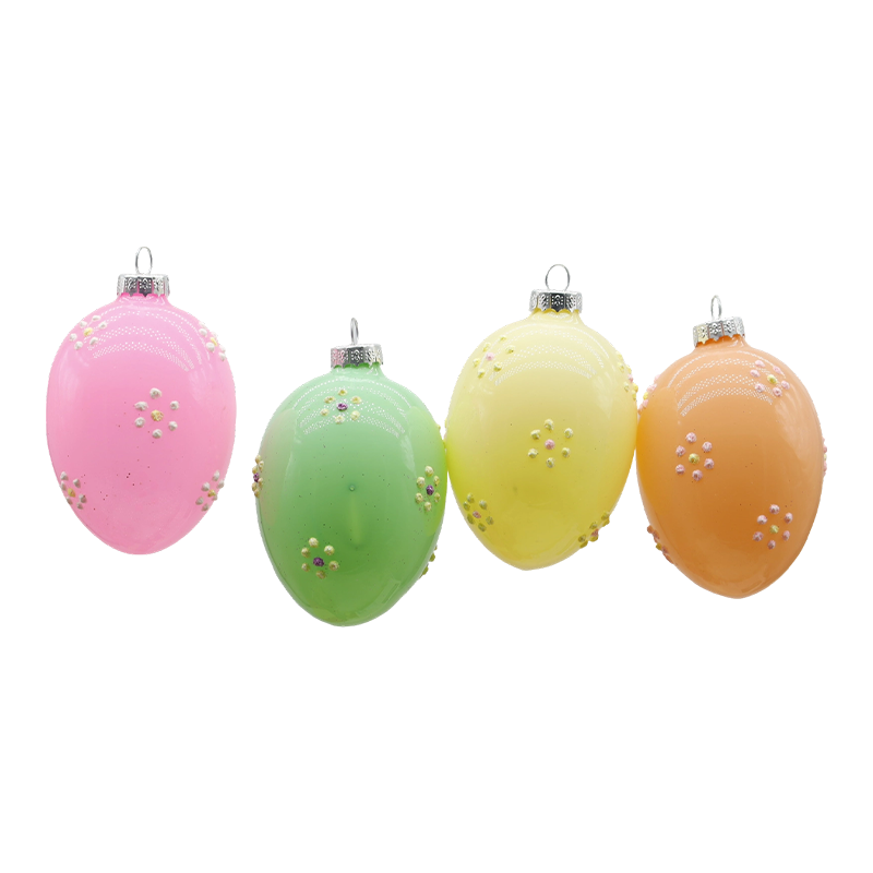 Bộ trang trí trứng Phục sinh bằng thủy tinh 6 * 8cm