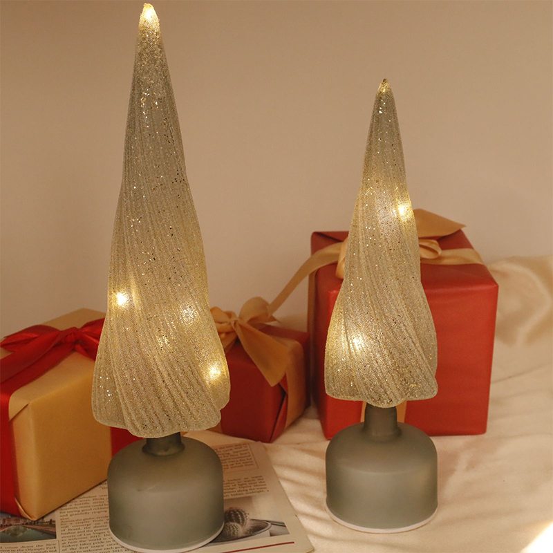 10 × 25/10 × 30 Đèn LED thủy tinh trang trí cây thông Noel được chiếu sáng