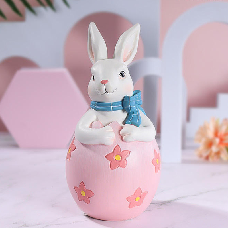 Bộ trang trí tượng chú thỏ Phục sinh bằng nhựa 8 * 16cm