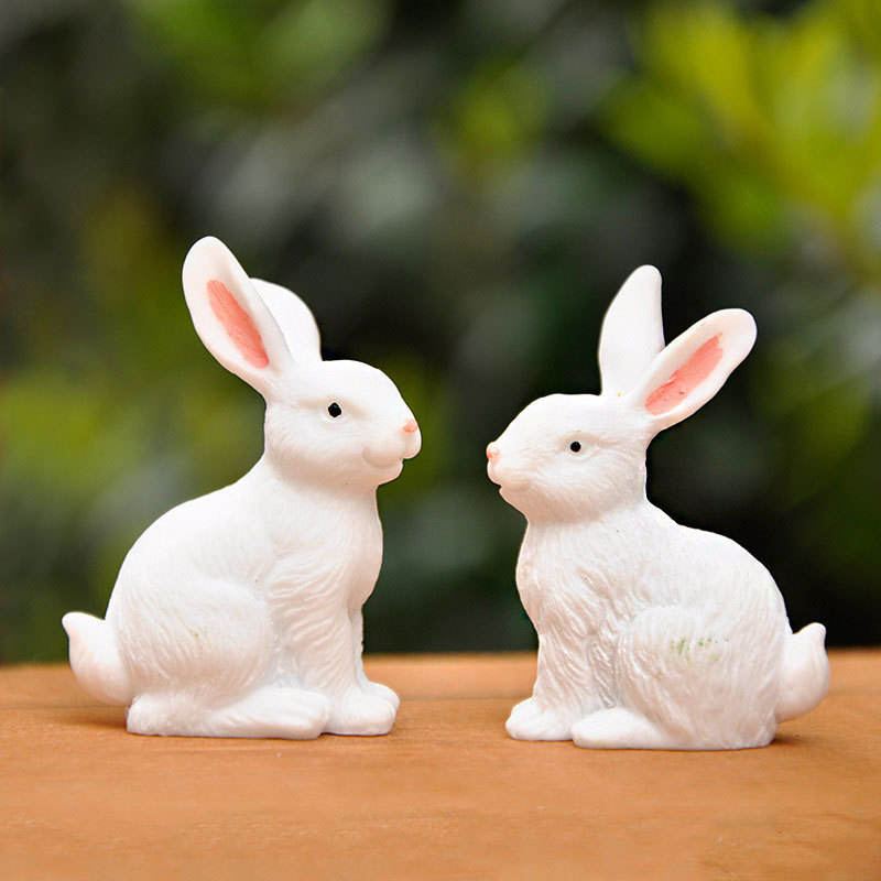 Bộ trang trí tượng chú thỏ Phục sinh bằng nhựa 8cm