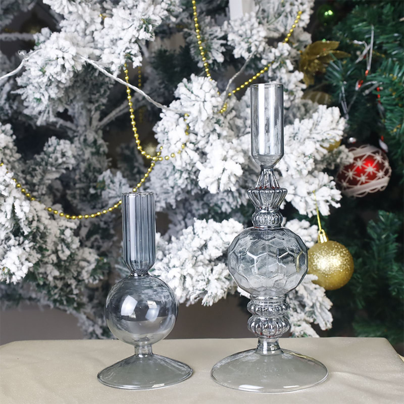 Giá đỡ nến thủy tinh thổi bằng tay 18cm Trang trí bàn ngày lễ