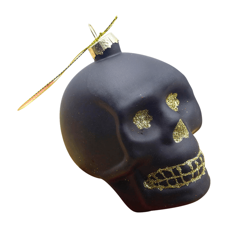 Bộ trang trí hộp sọ thủy tinh Halloween 8 * 9cm