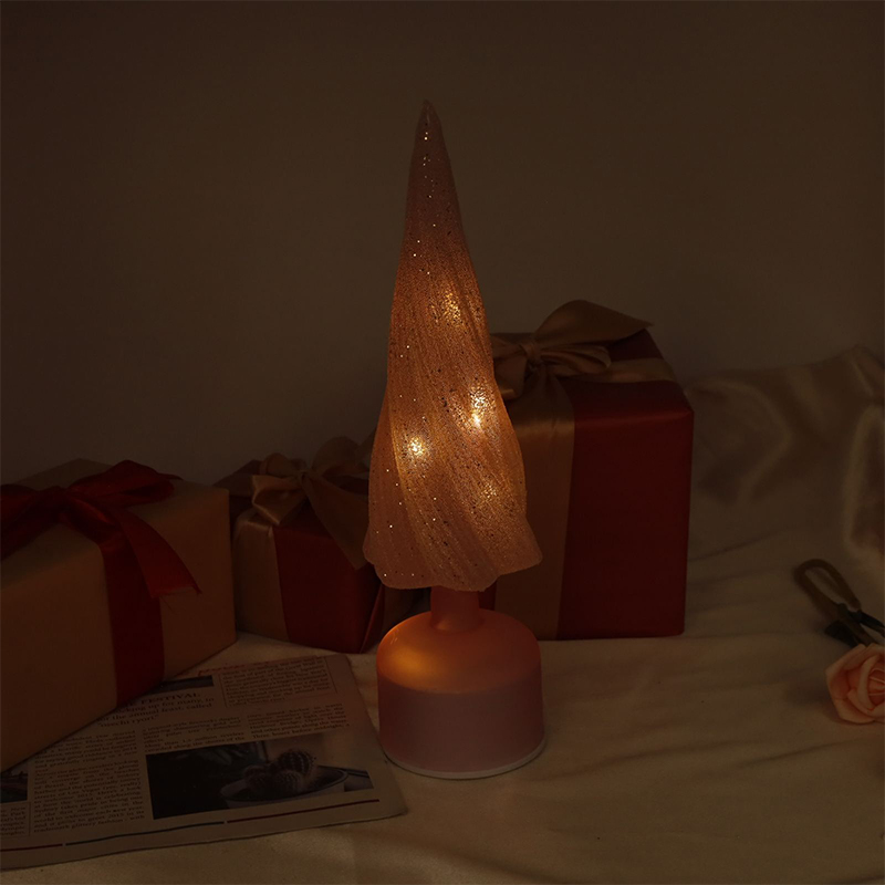 Kích thước 10×33 cm & 10×38 cm Cây Giáng sinh bằng kính có thể xoay lễ hội có đèn LED