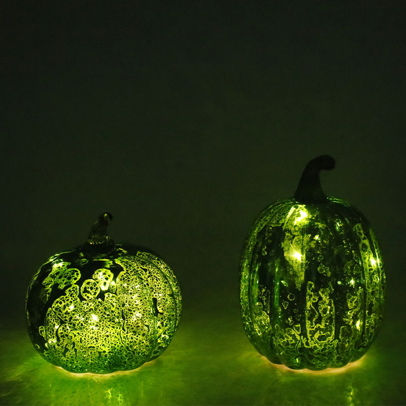 Đèn LED thủy tinh Halloween 12 * 15cm Trang trí bàn bí ngô