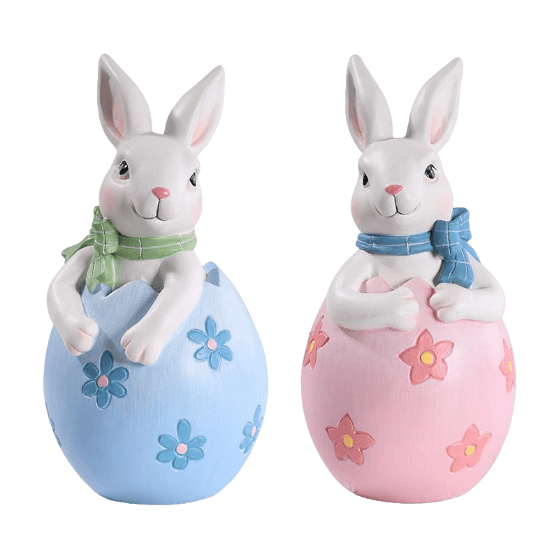 Bộ trang trí tượng chú thỏ Phục sinh bằng nhựa 8 * 16cm